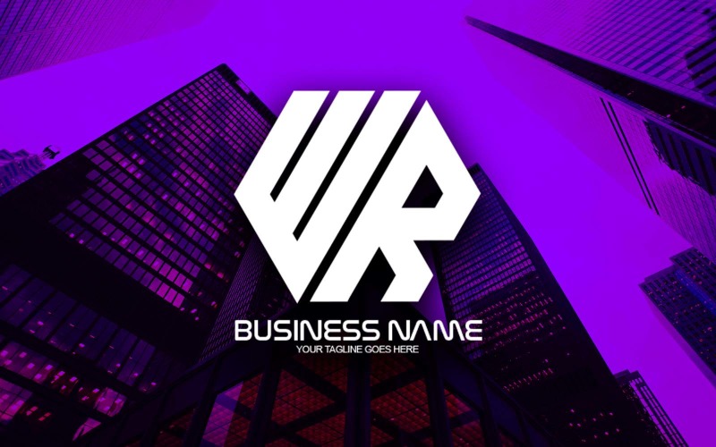 professional polygonal wr letter logo design for your business brand identity original