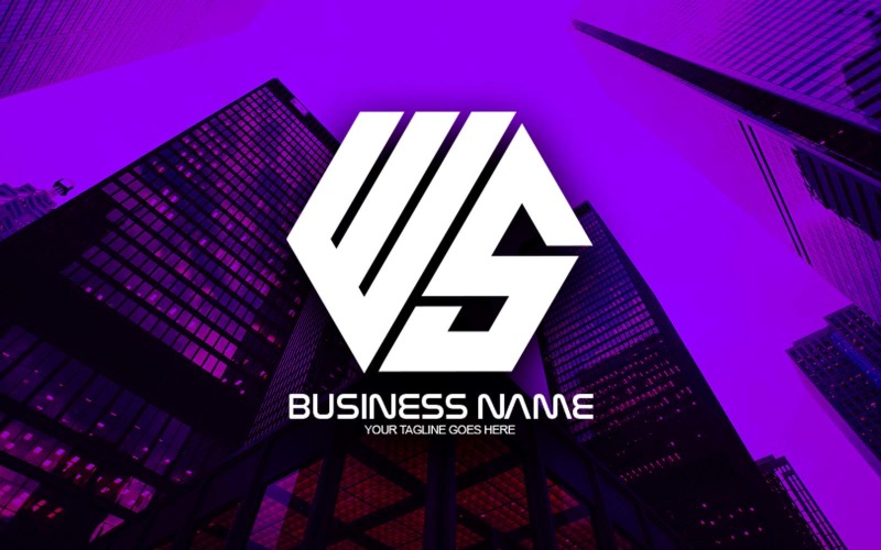 professional polygonal ws letter logo design for your business brand identity original