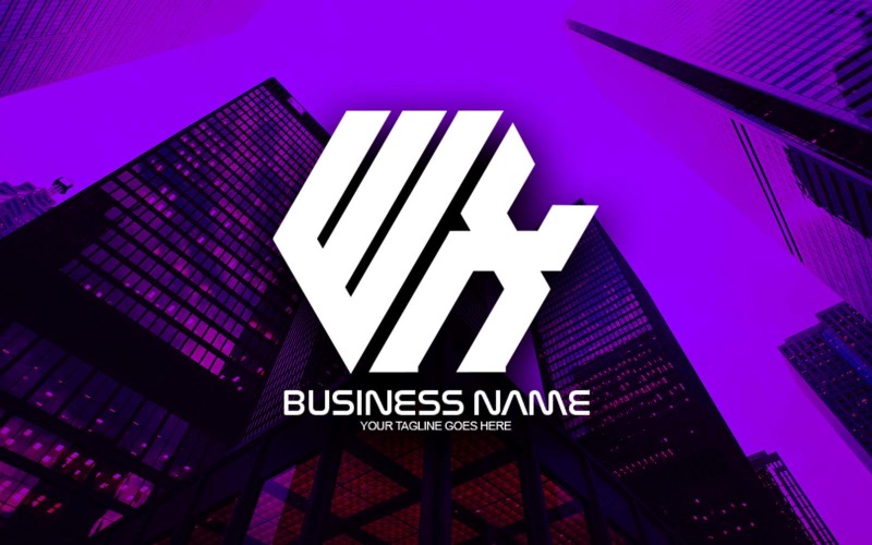 professional polygonal wx letter logo design for your business brand identity original