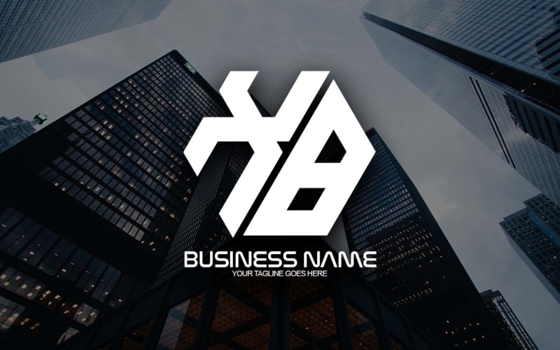 professional polygonal xb letter logo design for your business brand identity original