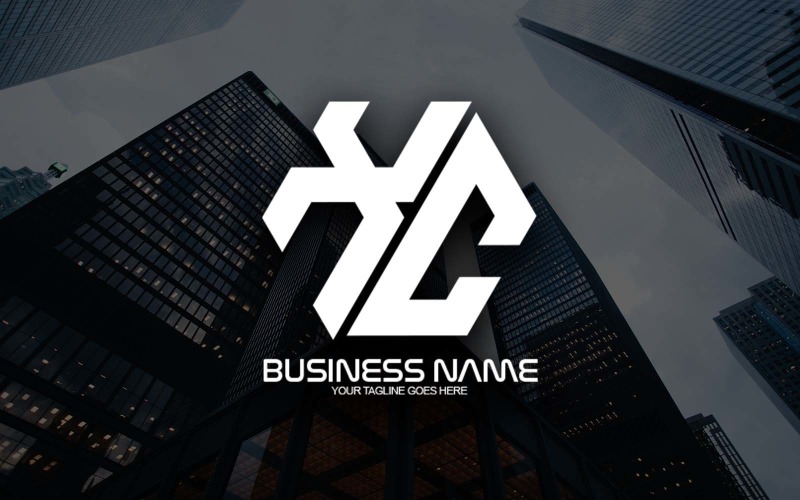 professional polygonal xc letter logo design for your business brand identity original