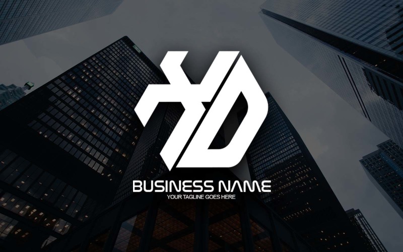 professional polygonal xd letter logo design for your business brand identity original