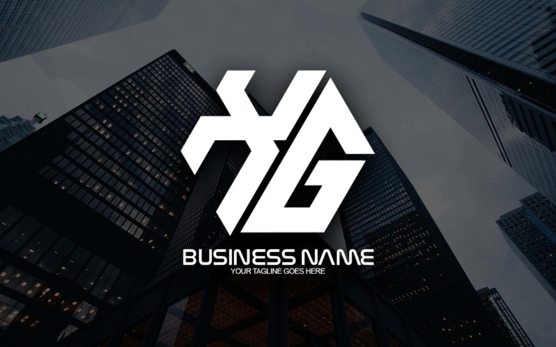 professional polygonal xg letter logo design for your business brand identity original