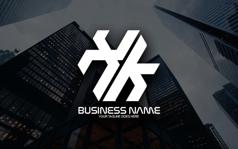 professional polygonal xk letter logo design for your business brand identity original