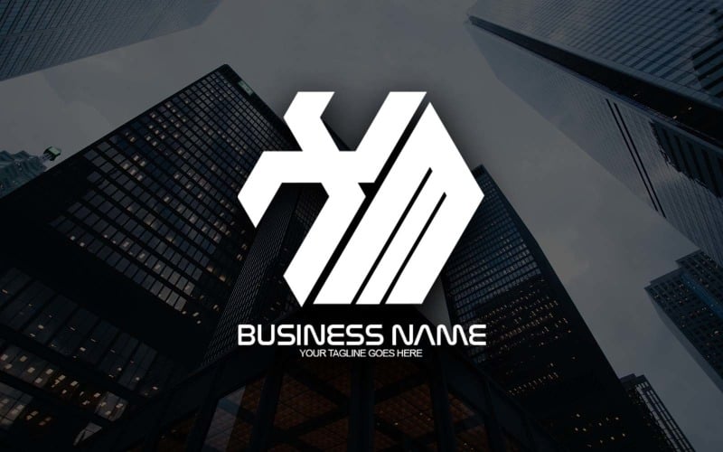 professional polygonal xm letter logo design for your business brand identity original