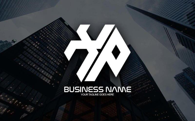professional polygonal xp letter logo design for your business brand identity original
