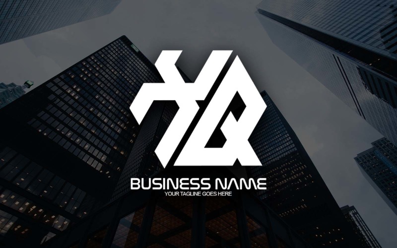 professional polygonal xq letter logo design for your business brand identity original
