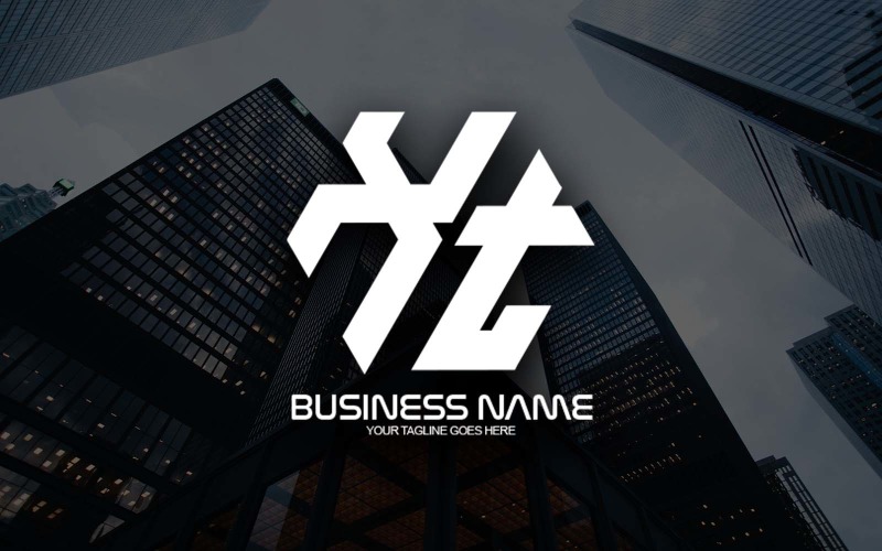 professional polygonal xt letter logo design for your business brand identity original