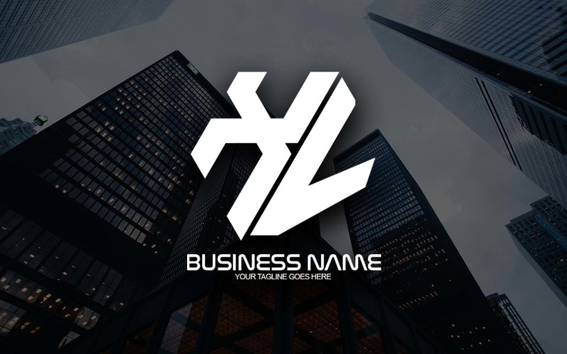 professional polygonal xv letter logo design for your business brand identity original