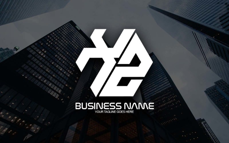 professional polygonal xz letter logo design for your business brand identity original