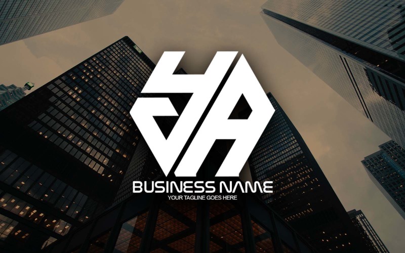 professional polygonal ya letter logo design for your business brand identity original