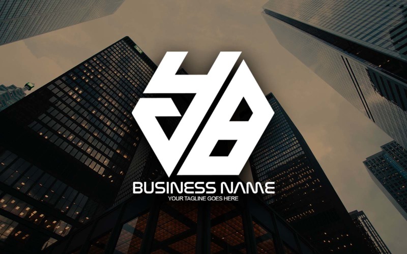 professional polygonal yb letter logo design for your business brand identity original