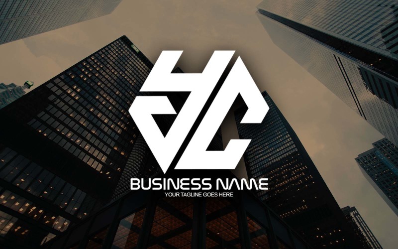 professional polygonal yc letter logo design for your business brand identity original