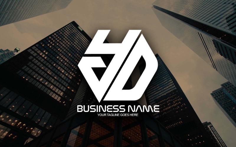 professional polygonal yd letter logo design for your business brand identity original