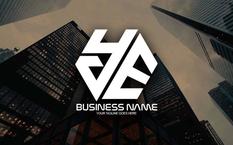 professional polygonal ye letter logo design for your business brand identity original
