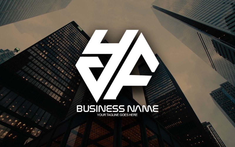 professional polygonal yf letter logo design for your business brand identity original