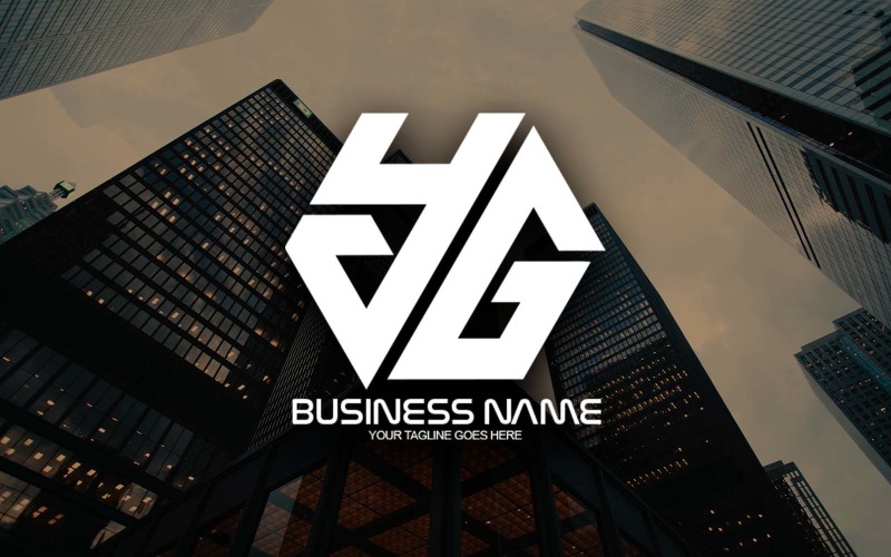 professional polygonal yg letter logo design for your business brand identity original