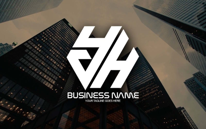 professional polygonal yh letter logo design for your business brand identity original