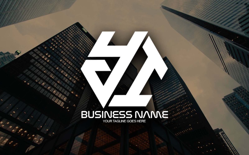professional polygonal yi letter logo design for your business brand identity original