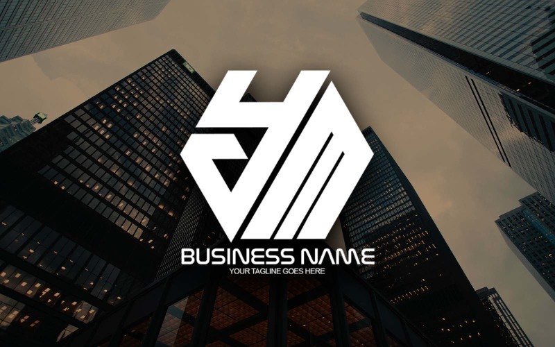 professional polygonal ym letter logo design for your business brand identity original