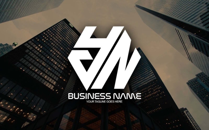 professional polygonal yn letter logo design for your business brand identity original