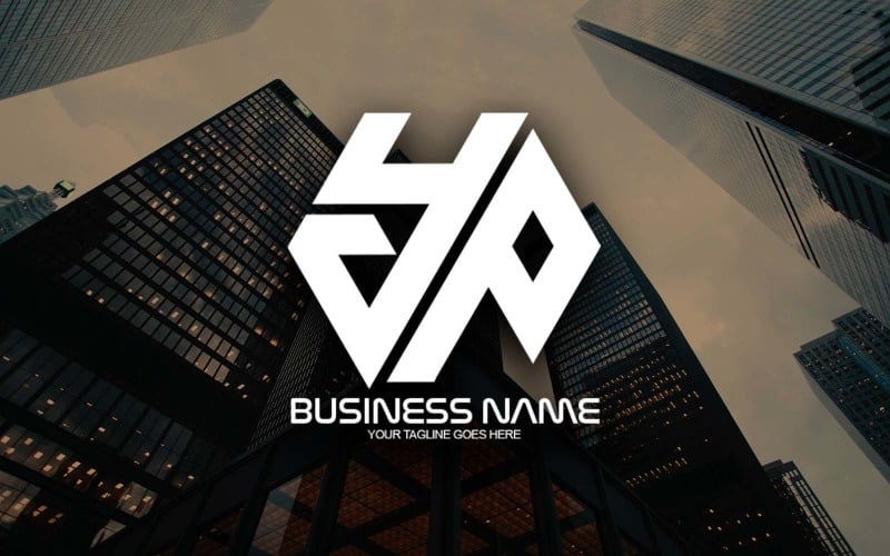 professional polygonal yp letter logo design for your business brand identity original