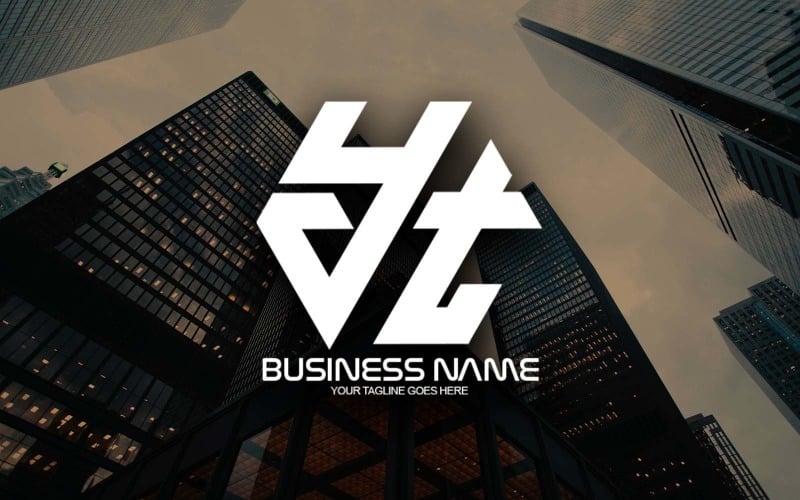 professional polygonal yt letter logo design for your business brand identity original