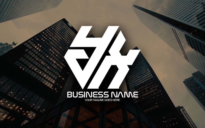 professional polygonal yx letter logo design for your business brand identity original