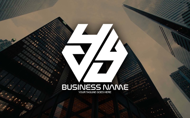 professional polygonal yy letter logo design for your business brand identity original