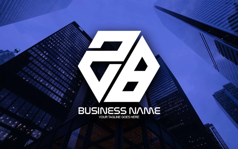 professional polygonal zb letter logo design for your business brand identity original