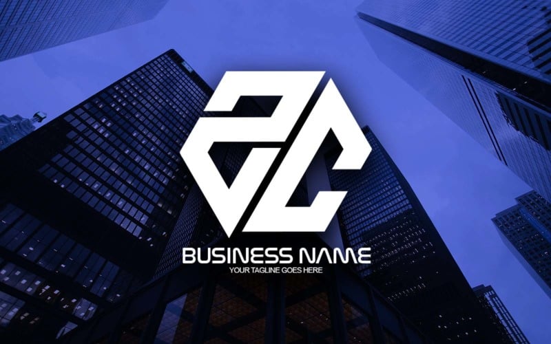professional polygonal zc letter logo design for your business brand identity original