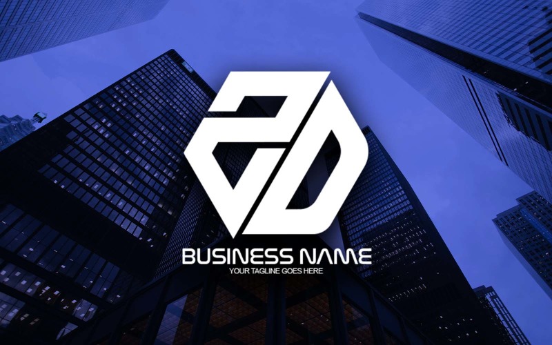 professional polygonal zd letter logo design for your business brand identity original