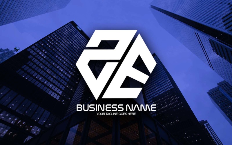 professional polygonal ze letter logo design for your business brand identity original