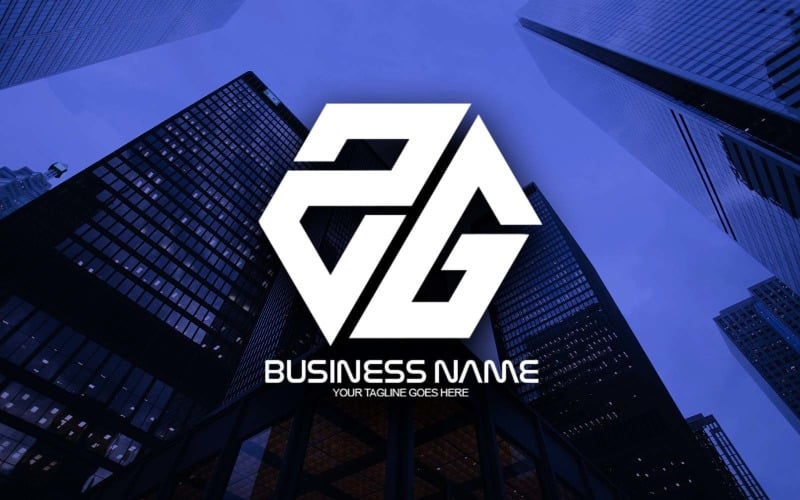 professional polygonal zg letter logo design for your business brand identity original