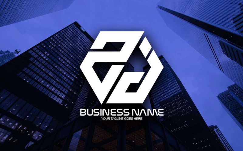 professional polygonal zj letter logo design for your business brand identity original
