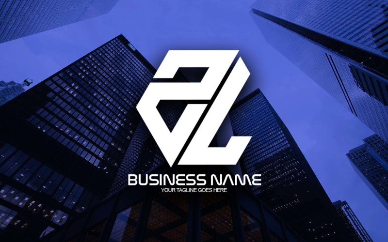 professional polygonal zl letter logo design for your business brand identity original