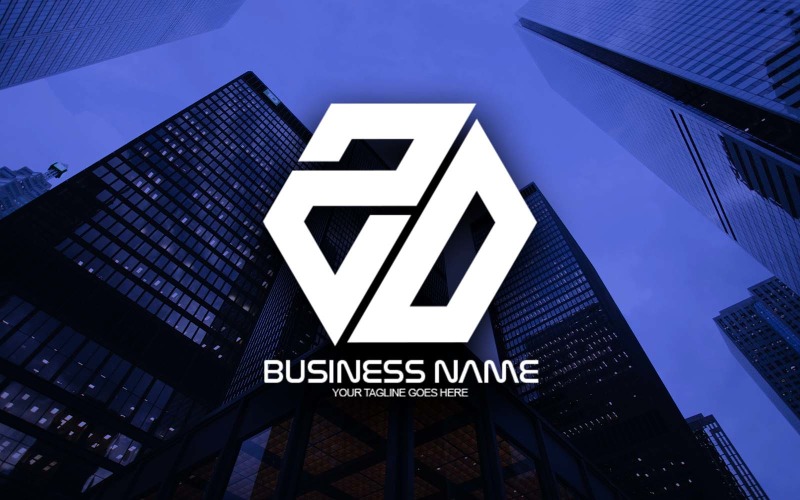 professional polygonal zo letter logo design for your business brand identity original