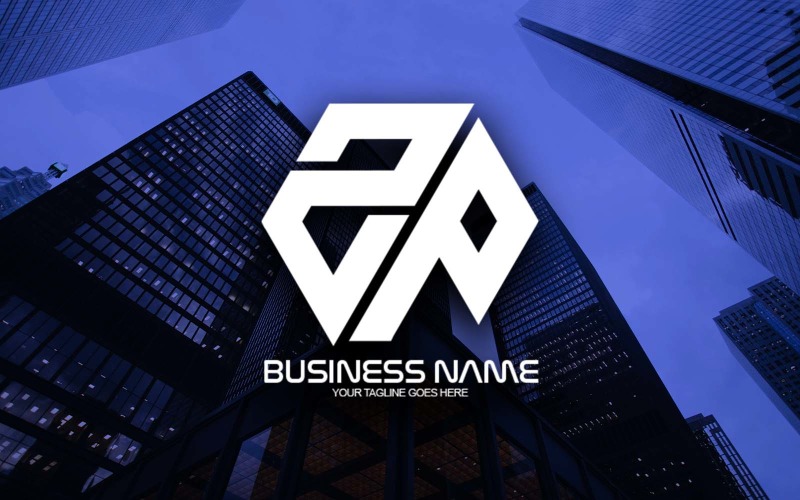 professional polygonal zp letter logo design for your business brand identity original