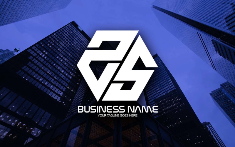 professional polygonal zs letter logo design for your business brand identity original