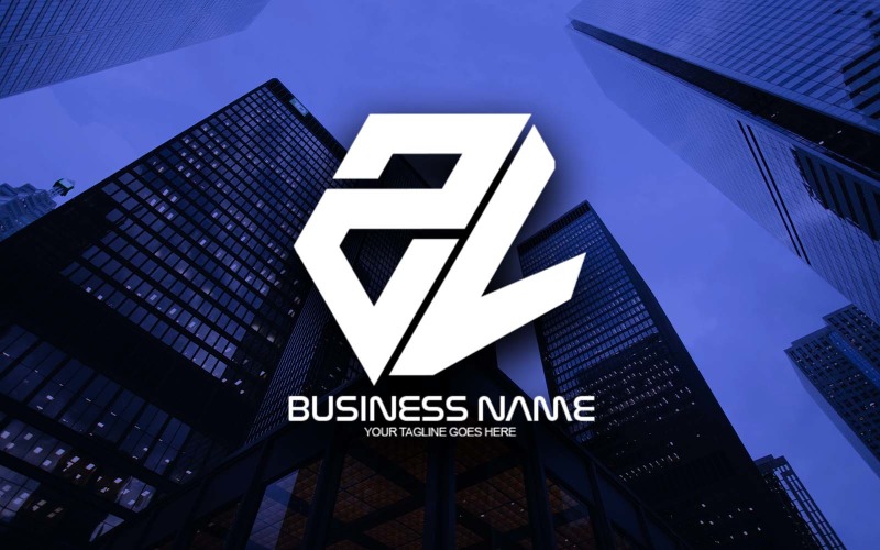professional polygonal zv letter logo design for your business brand identity original
