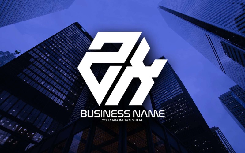 professional polygonal zx letter logo design for your business brand identity original