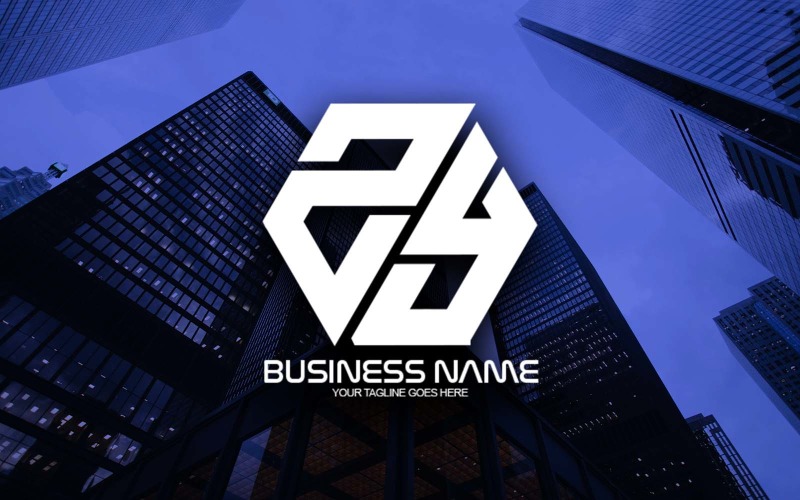 professional polygonal zy letter logo design for your business brand identity original