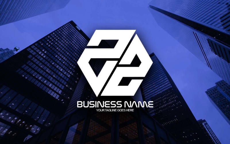 professional polygonal zz letter logo design for your business brand identity original