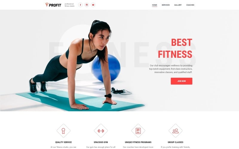 profit sport one page minimal bootstrap html landing page template original