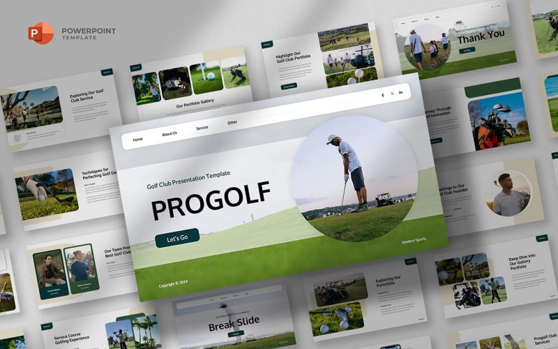 progolf golf club powerpoint template original