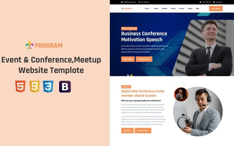 program event amp conference meetup planning landing page template original