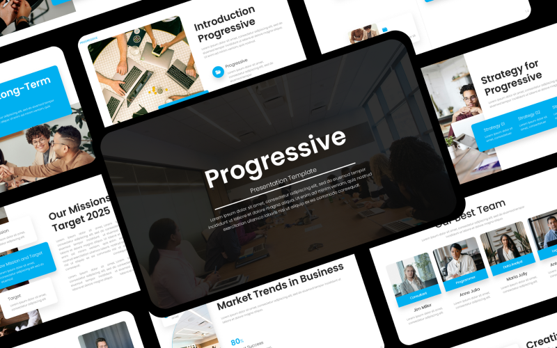 progressive business digital presentation template powerpoint original