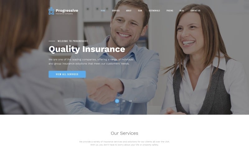 progressive insurance clean html bootstrap landing page template original