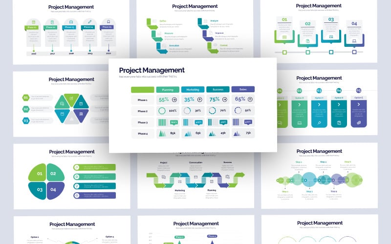 project management infographic powerpoint template original