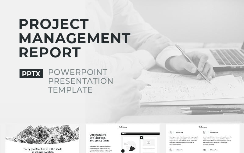 project management report powerpoint template original